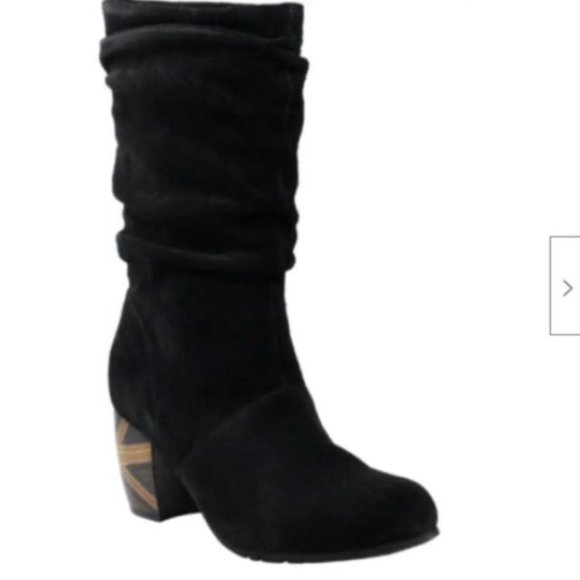 L'Amour Des Pieds Rouched Leather Mid Calf Boots Best Xmas Gift Box Sz 6, 6.5, 7 - Picture 7 of 8